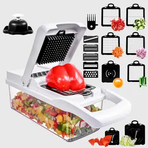 12-in-1 Multifunction Vegetable Chopper with Container, Vegetable Cutter, Onion Chopper, Food Dicer for Kitchen