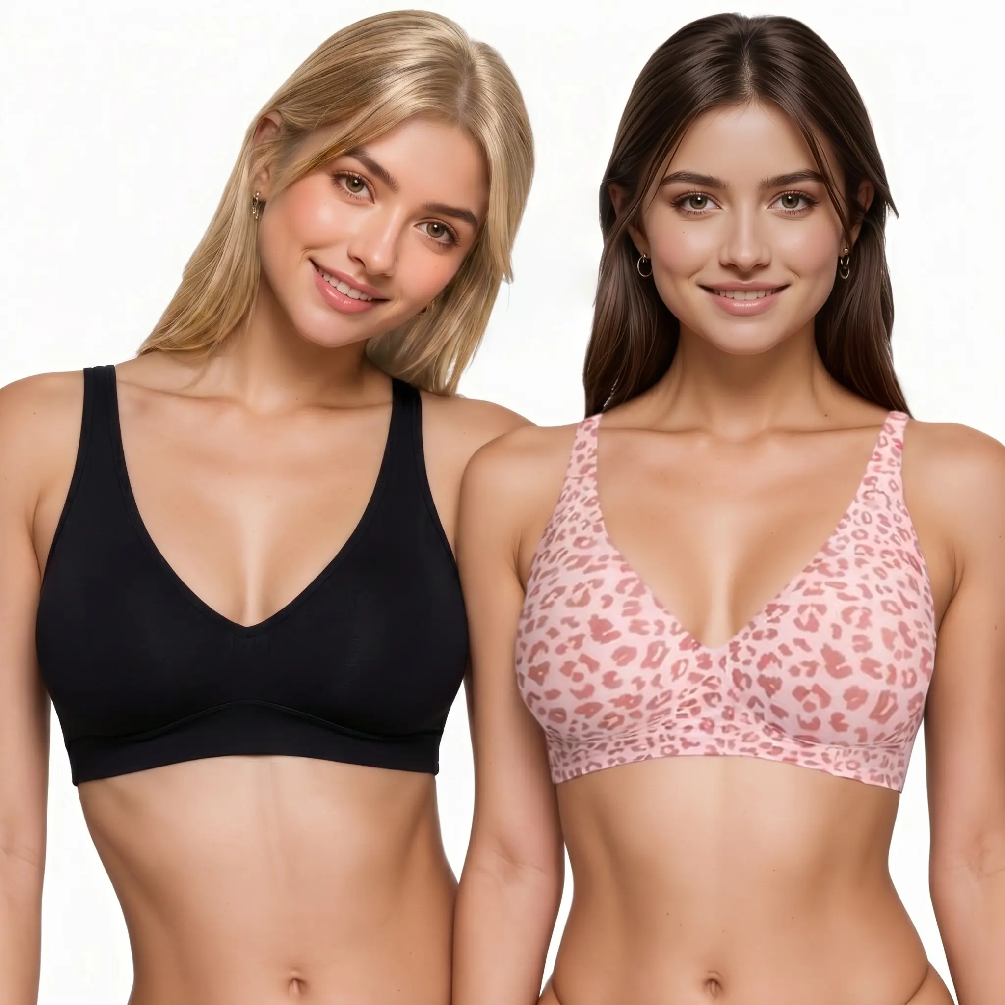 1/2/3/4Leopard Jelly Wireless Bra Women Comfortable Push Up Bras Wireless Seamless Full Coverage Bra Buttery Soft Everyday Tshirt Bra,comfortable, slimming and anti Seamless Tshirts Bras Deep V Everyday Bra Womenswear Bridal Mother's Day gift-MM