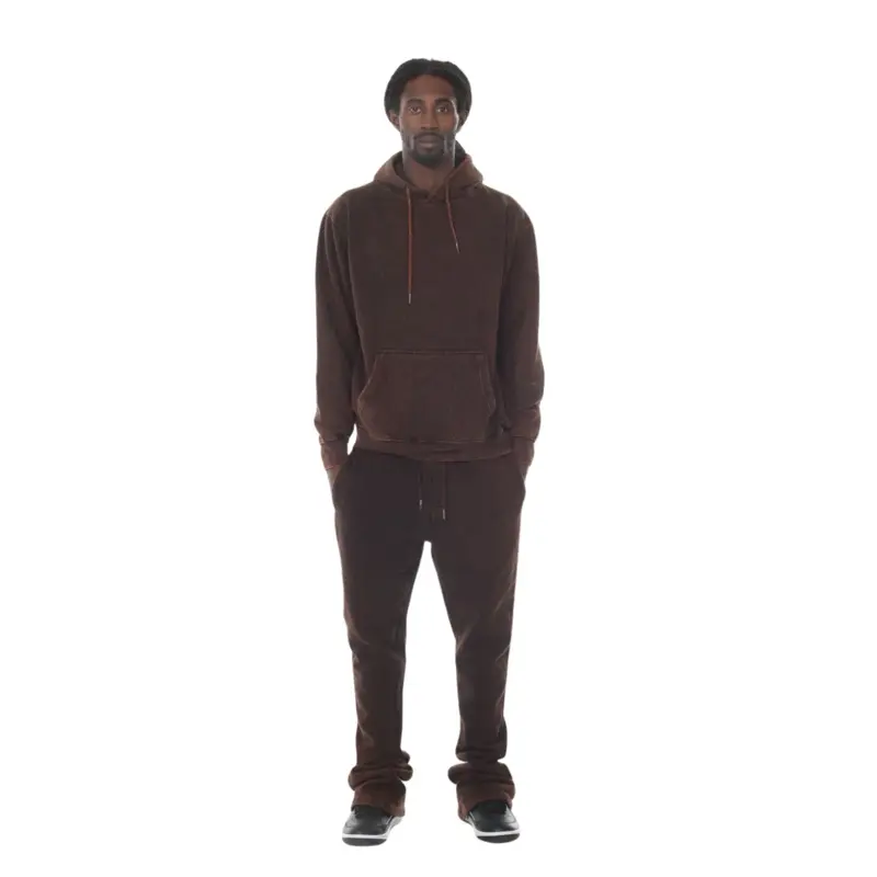 Brown Garment Dyed Flared Sweatsuit