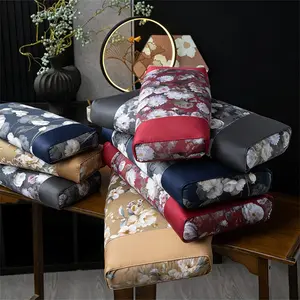 Luxurious Buckwheat Pillow Soft Fabric, Oriental Style, Elegant Floral Print, Breathable Support, Natural Alignment, Ideal for All Seasons