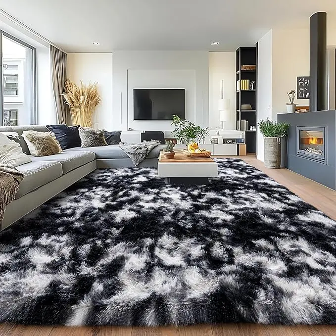 REZUTAN Soft Faux Fur Shag Rug Aesthetic Decor Carpet for Living Room Bedroom Home Decor High-Quality Faux Fur Material