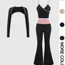 Women's Sporty Casual Three-piece Outfits for Yoga Gym Workout, Yoga Fitness Clothing, Athletic Sets, Athleisure Workout Set, Ladies Spring & Fall Clothes