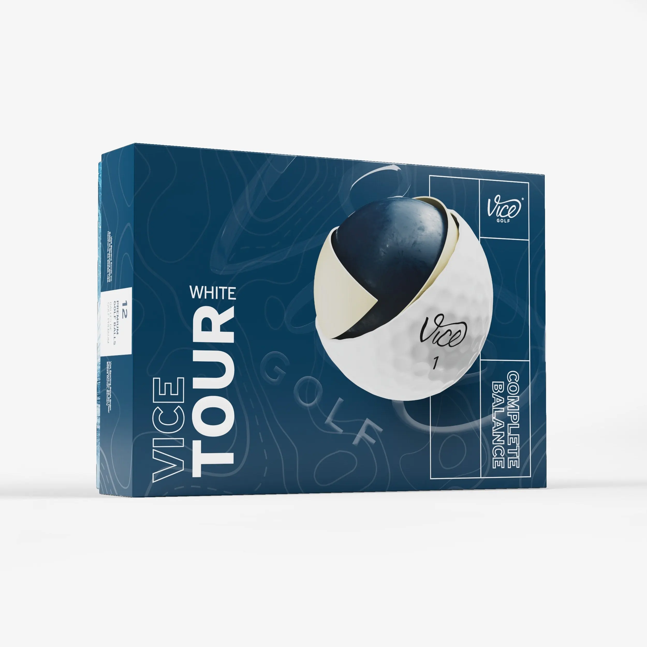 Vice Golf Vice Tour Balls - 3-Piece Construction, Durable Surlyn Cover, High-Energy Speed Core, Aerodynamic Dimple Pattern, Tour-Level Performance
