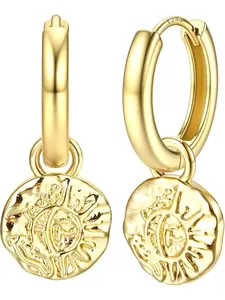14K Gold Plated Post Earrings Lightweight Drop Dangle Hoop Hypoallergenic Sleeping Earrings for Women Girls