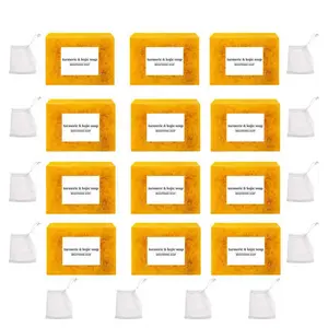 Lemon Turmeric Kojic Soap, Turmeric Soap Bar for Face ＆ Body, Natural turmeric Handmade Soaps for All Skin Types