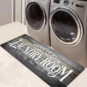 Non Slip Laundry Rug and Mat for Decor - Washable Floor Mat for Laundry Room, Washroom, Mudroom, Kitchen