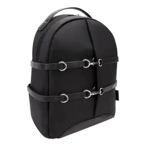 212 MAIN 15 in. U Series Oakland Ballistic Nylon Gender Neutral Work Backpack - Compact Multi-Compartment, Extra Tough, Lightweight Scratch-Resistant Bag with Leather Trim, Contrasting Accents, Laptop & Tablet Compartment, Black, Work Bag, Compact Multi-C
