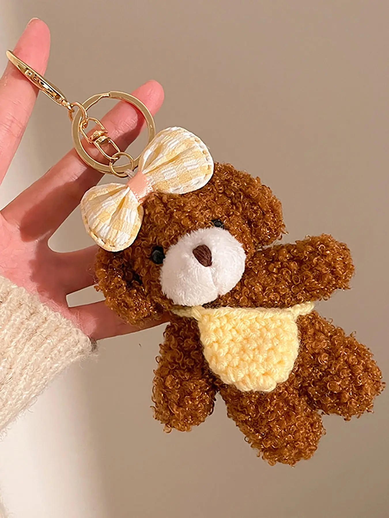 Cute Plush Bear Keychain Bag Charm, Adorable Teddy Bear Accessory for Bags and Keys, Perfect Gift for Women and Girls, Fuzzy Keychain, Fluffy Keychain, Soft Keychain, Stuffed Animal Keychain