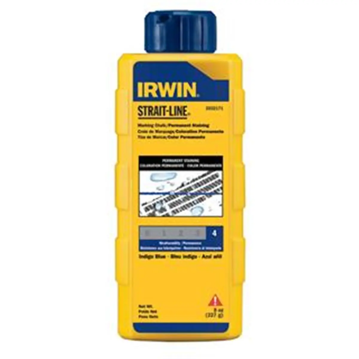 IRWIN 586-4935524 4 lbs. Weatherproof Permanent Indigo Blue Chalk - Stains Surfaces, Reduces Need for Spray Sealant, Visible Post Weeks of Weather Exposure, Ideal for Surface Marking Tasks