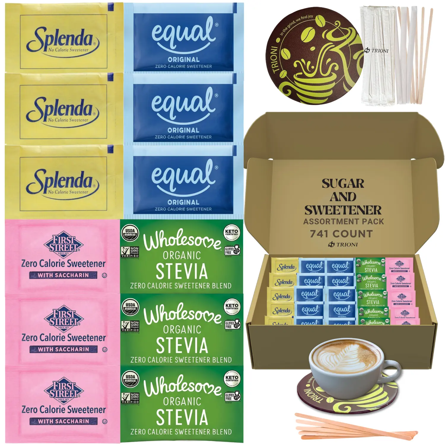 Sugar Substitutes, Sweetener Packets Assortment - 421 & 741 Count Variety Packs