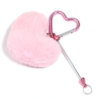 ZK574012  Heart pom-pom keychain  pink/5pcs