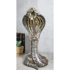 Military War Machine Steampunk Gearwork Robotic Cyborg Cobra Snake Figurine
