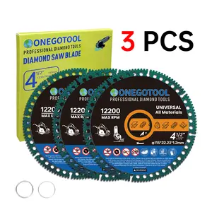 ONEGOTOOL 4-1/2 inch Indestructible Cutting Discs for Angle Grinder 7/8" Blades Cut Off Wheels Diamond Tool Metal rebar Porcelain Tile Granite Marble Smooth Cutter