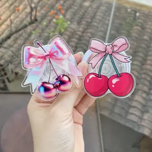 Cute Bow Cherry Magsafe Phone Grip - Magnetic Pop Socket & Kickstand - Coquette Y2K Accessory