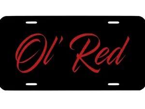 Ol' Red License Plate