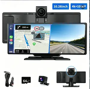 10.26 inch Portable Wireless Carplay Car Stereo,Display Screen， HD Touchscreen for Car with Apple CarPlay & Android Auto with Backup Camera/Mirror Link/Voice Control/Bluetooth/GPS/AUX/FM Satellite Radio for All Vehicles