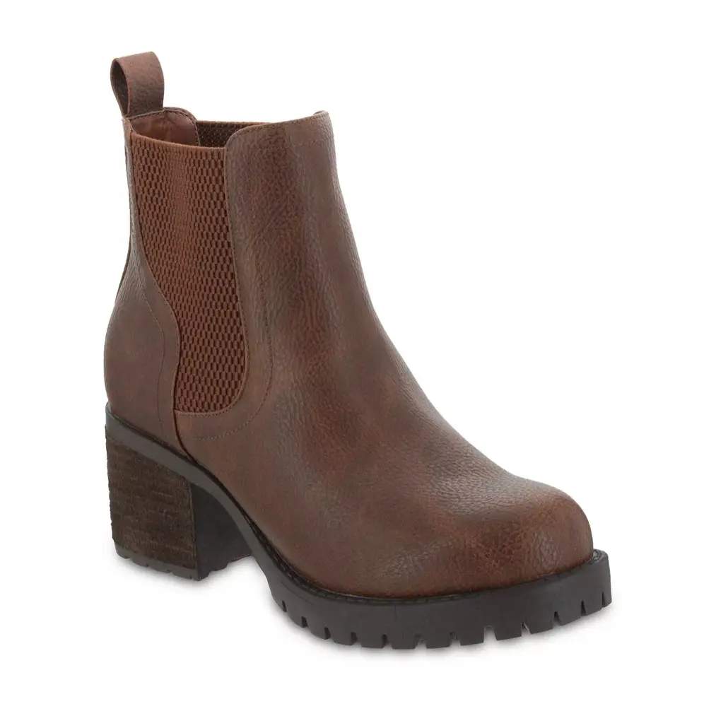 MIA Jonna Women's Faux Leather Padded Ankle Boots - Casual Wear Basic Footwear with 2.4" Heel, Padded Sole, Chic Round Toe, Suitable for 2 Key Seasons, Minimalist, All Seasons, Cushioned Foot Bed