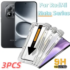 3-Pack Redmi Note13pro+/14pro/15 Screen Protectors, HD Tempered Glass, Ultra-Sensitive Fingerprint Unlock, 9h Hardness, Dust-Free Installation
