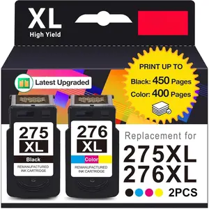 275XL 276XL Ink Cartridges Replacement for  275 and 276 Combo Pack, Work with Pixma TR4720 TS3522 TS3722 TR4700 TS3520 TS3720 Printer, Black & Color 2-Pack