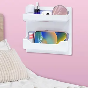 Floating Shelves for Bedside Shelf Accessories Organizer, Wall Mount Self Stick On, Cute Room Decor Aesthetic, Girls Room Decor, Cool Stuff For Bedroom Storage And Organization, Bedside Wall Organizer