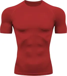 Men's Compression Shirts Workout Sports Short Sleeve Running Tops Cool Dry Tight T-Shirt Baselayer Gym Undershirts