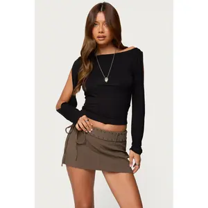 Cade Cutout Sleeves Boat Neck Top