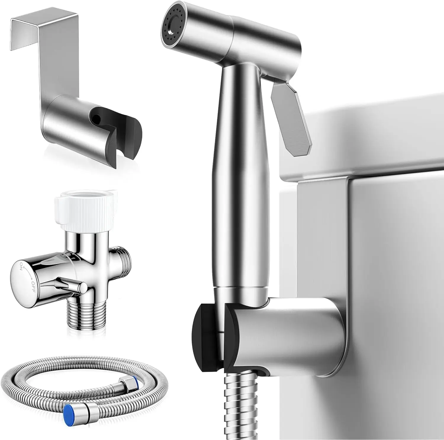 Handheld Bidet Sprayer for Toilet, BRITULIF Jet Sprayer for Toilet Muslim Shower Set, Adjustable Bidet Attachment Toilet Water Sprayer