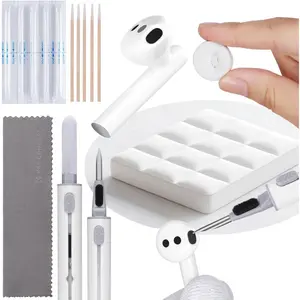 K&F Concept 8-in-1 Mobile Accessories Cleaning Kit with Flocked Sponge, Microfiber Cloth, Cotton Swabs, Metal Pen Tip for Bluetooth Earphones, Headphones