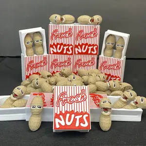 Articulated Peanut Keychain Set, Magnetic Desk Toy, Funny Novelty Gift, 3D Printed Fidget