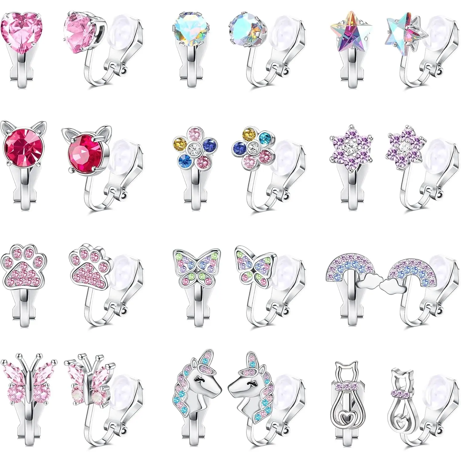 B.Flower Clip On Earrings