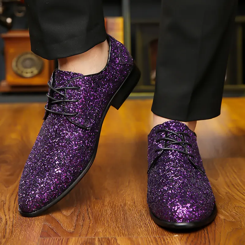 Men's Purple Glitter Dress Shoes - Sparkling Formal Footwear with Classic Lace-up Design for Special Occasions - TikTok Shop Men's Purple Glitter Dress Shoes - Sparkling Formal Footwear with Classic Lace-up Design for Special Occasions - TikTok Shop