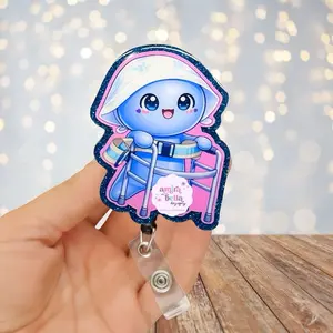 Physical Therapist Glove Doll Badge Reel ID Holder with Adorable Design and Practical Functionality