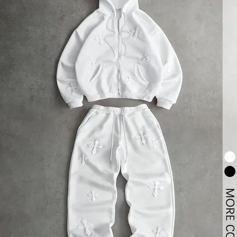 Men's Cross Print Hoodie & Pants Set, Regular Fit Casual Fashion Cozy Breathable Fabric Outfits for Daily Outdoor Wear, Men's Clothes for Fall & Winter, Sweatshirt Set