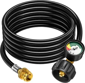 【Act Now】Alloxity QQC/Type1 Black Gauge Hose Professional 350psi Adapter 1lb to 20lb Capacity Reliable High-Pressure Solution for Grilling Heating and Portable Gas Devices