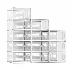 Stackable Closed Shoe Storage Boxes Equipped with Lids, Oversized Shoe Storage Shelf Organizer, Practical Shoe Display Container for Home Closet Use