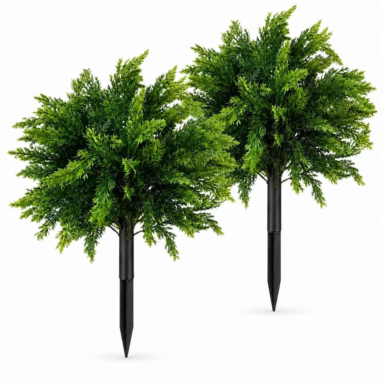 2 Pack UV-Resistant Synthetic Decorative Artificial Boxwood Topiary Ball with Ground Stake, Low Maintenance Faux Shrub for Outdoor Patio & Front Porch Decor with Easy Installation,dorm essentials,dorm decor,dorm room decor