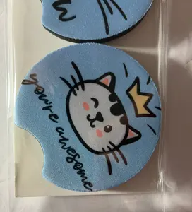 Cartoon cat car coasters ￼