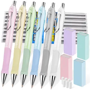 Tomorotec 6PCS Mechanical Pencil Set with Erasers,Lead Cap,and Refills for Writing -0.5 mm HB Lead Pencil office accessories bible study kit gift pens