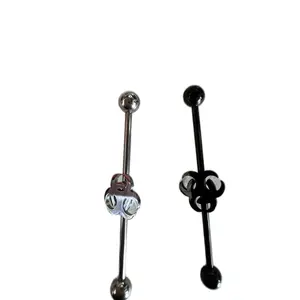 Bio Hazard symbol Industrial Barbell 14 Gauge