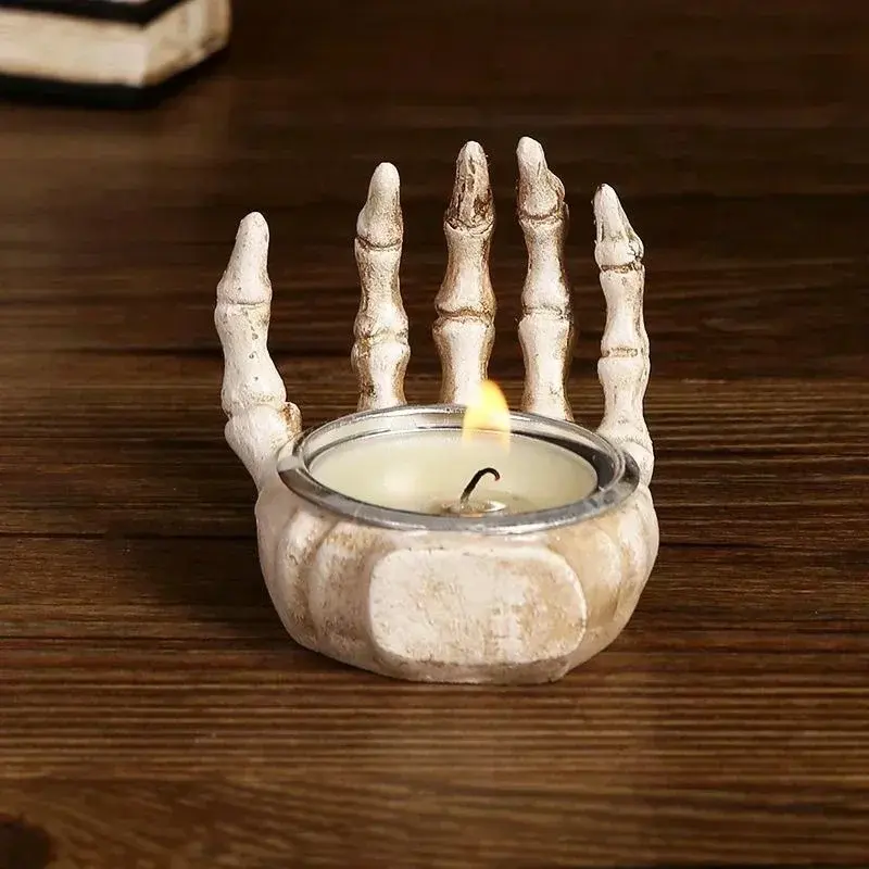 Creative New Design 20.26million Halloween Horror Decoration Escape Room Script Murder Movie Prop Bone Candlestick