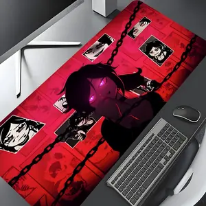 Dark Anime Chain Girl Design Large Gaming Mouse Pad,Aesthetic Desktop Drotection Pad,Desktop Accessory,Washable Rubber Pad Non-Slip Lock Edge Multi-Size Mouse Pad Suitable For Home Office,Good Gift for Family and friends