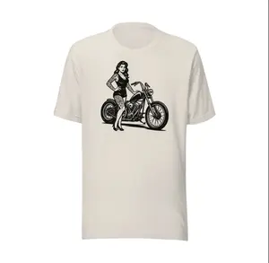 Inked & Iron Vintage Vixens Ride Again T-Shirt - 100% Combed Cotton, Pre-Shrunk, Side-Seamed, Shoulder-Taped, Summer Wear