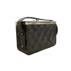 Pre-owned CHANEL Leather Top Handle Bags Vintage Quilted Vanity Case Bag