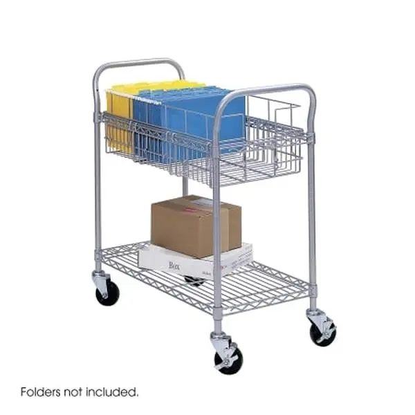 Safco 5235GR Gray Wire Mail Cart- 24''W