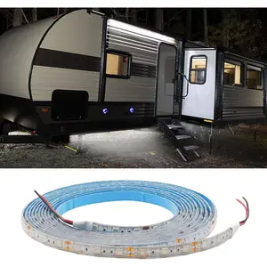RV Underglow Led Light Kit, 12V 16.4FT RV Awning LED Light Strip, Waterproof Exterior Underbody Lighting for Camper Motorhome Travel Trailer Concession Stands Food Trucks, White