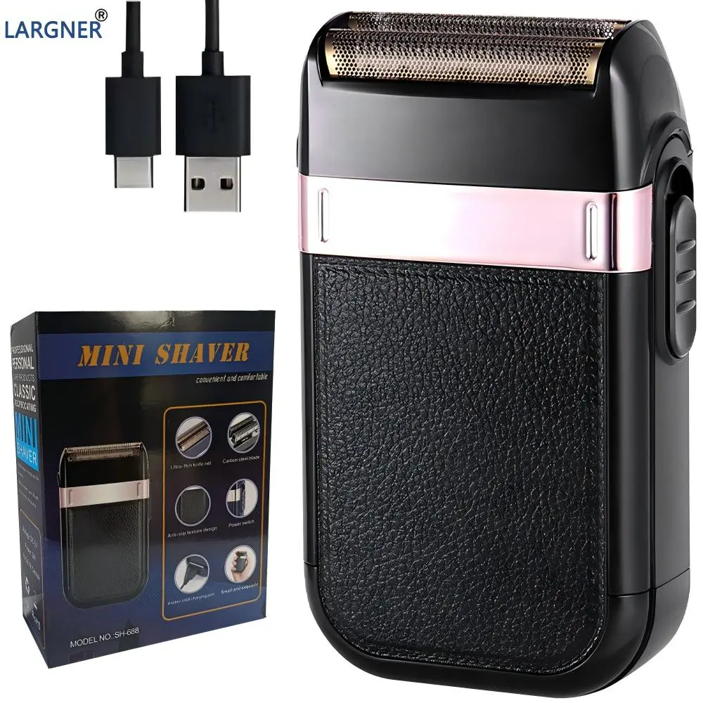 Largner Rechargeable Shaver, Smooth Shaving, Advanced Reciprocating Grid, Durable Aluminum Foil, Fast Type-C Charging, Travel & Outdoor Use, Cordless Portable Shaver, Rechargeable Shaver Machine