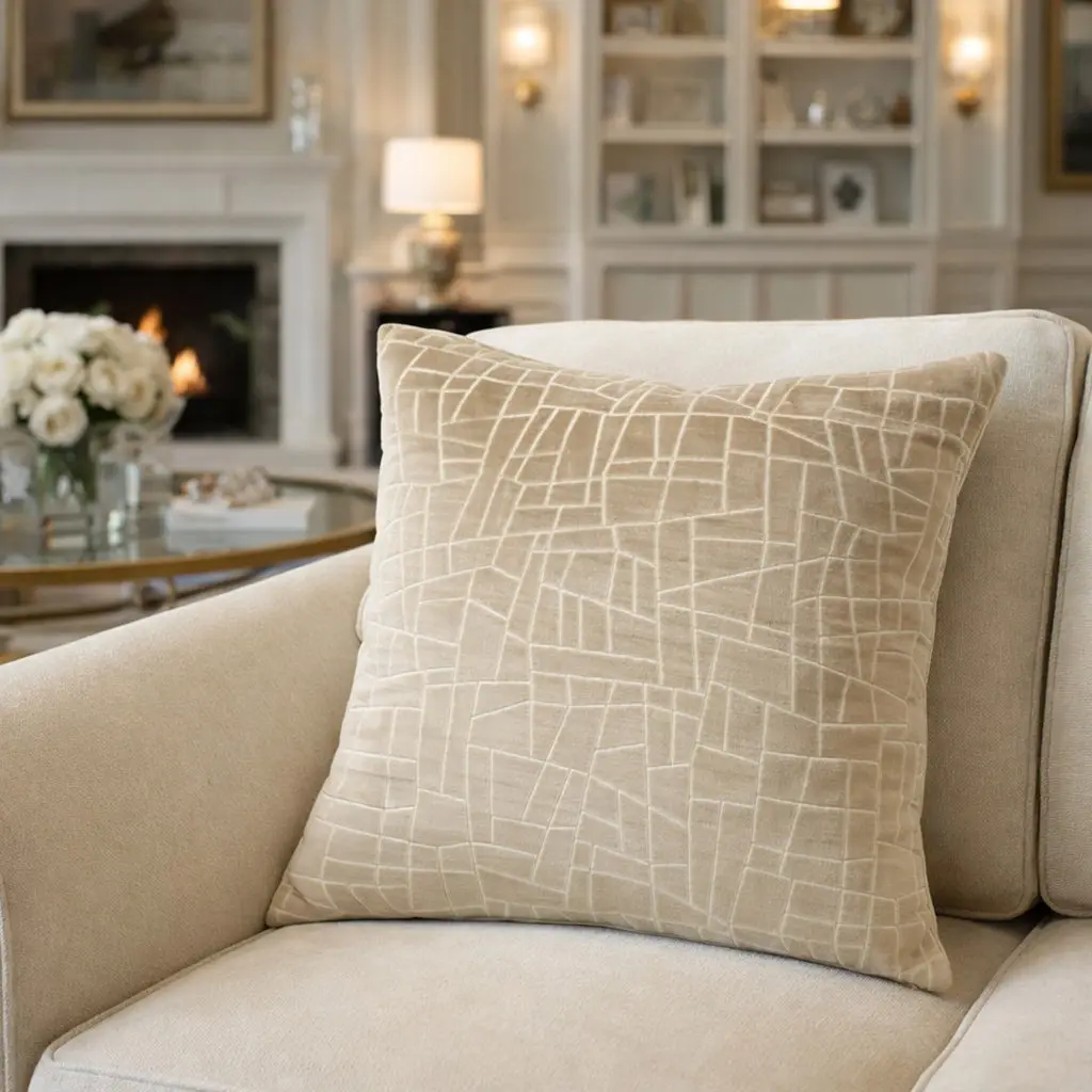 Tivoli Beige Geometric Pillow
