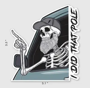 Lineman “I did that Pole” Sticker, Skeleton Lineman Decals, Laptop Decal, Water Bottle Stickers