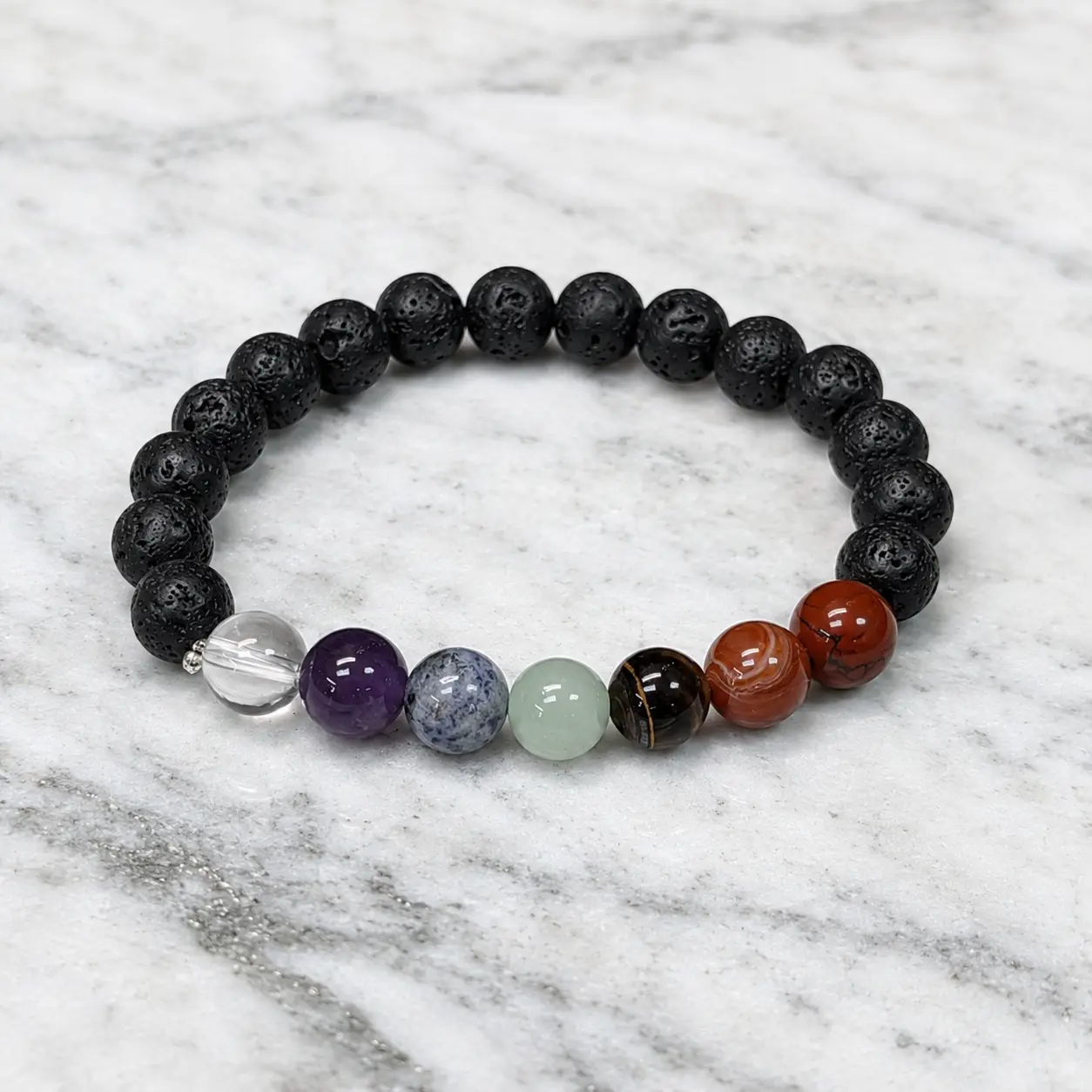 7 Chakras Volcanic Stone Bracelet