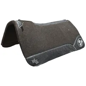 Best Ever 1" OG Pad with Black Floral Wear Leathers and Silver Patch 32"x32"